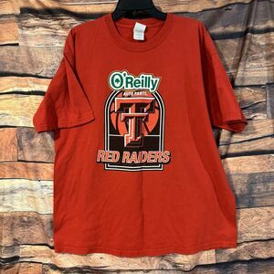 Gildan Men's XL Red O'Reilly Auto Parts Texas Tech Red Raiders Cotton T-Shirt